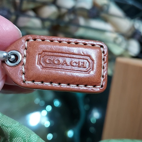 RARE Coach Signature Mini C GREEN Canvas Bag, EUG - Picture 3 of 14